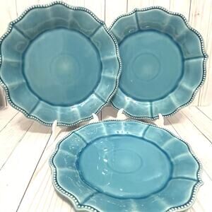 The Pioneer Woman 3-10.5” Denim Dinner Plate Paige Stoneware Crackle Finish